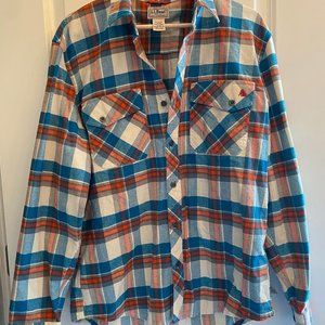 Mens Medium Flannel long sleeve Blue & Orange